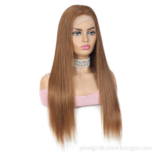 Yeswigs #30 #27 #99j Color Hair Wholesale HD Full Lace Front Wig Straight Virgin Hair Brazilian Cuticle Aligned Human Hair Wig
